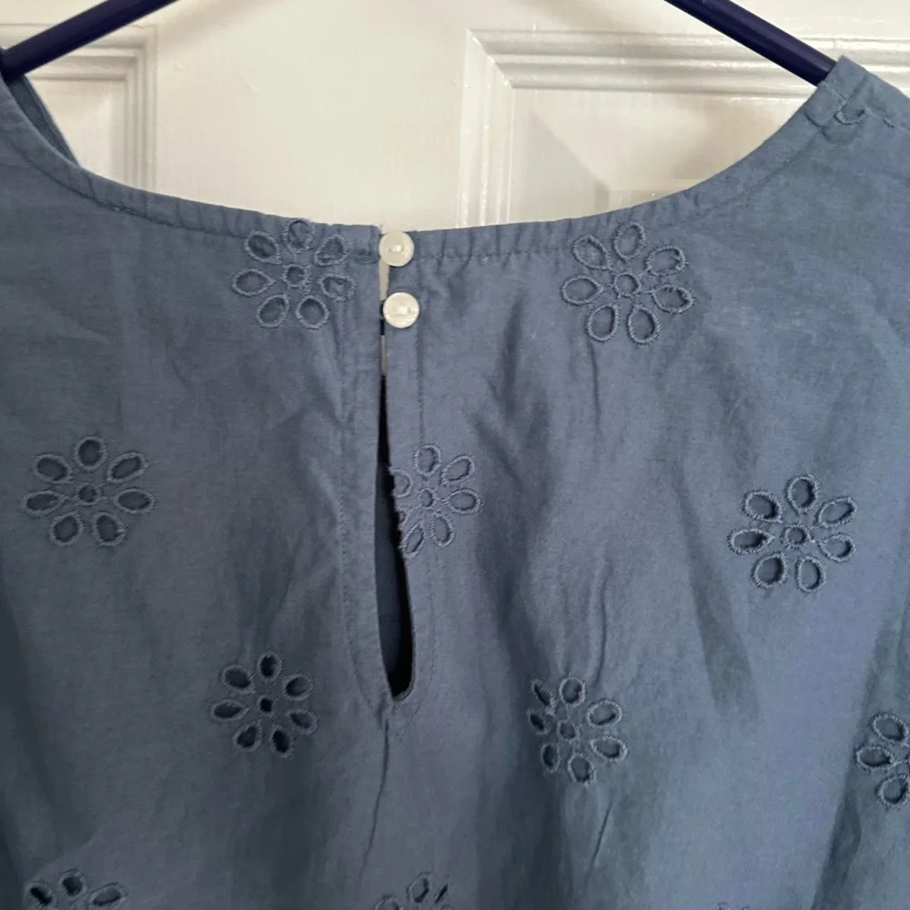American Eagle Outfitters Navy Eyelet Blouse